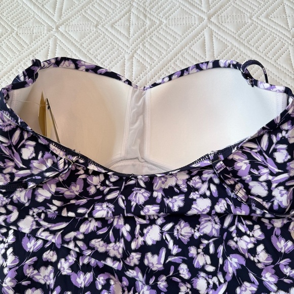 Profile by Gottex Printed Bandeau Swimdress Size 16 Navy - Picture 6 of 11